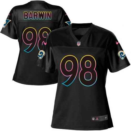 Nike Rams #98 Connor Barwin Black Womens NFL Fashion Game Jersey